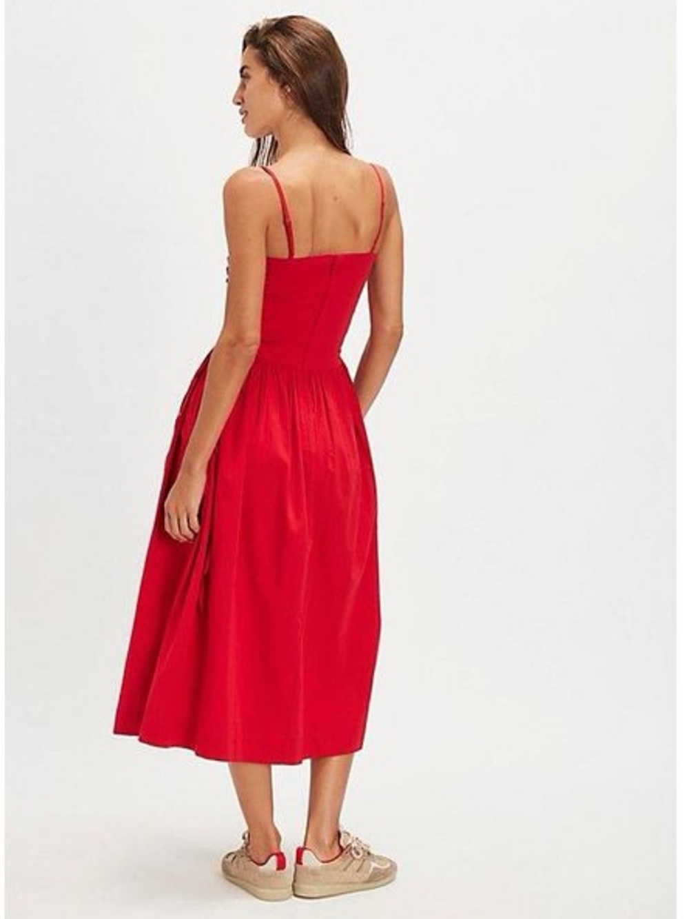 Angelina Midi Dress in Red - Picture 5 of 14